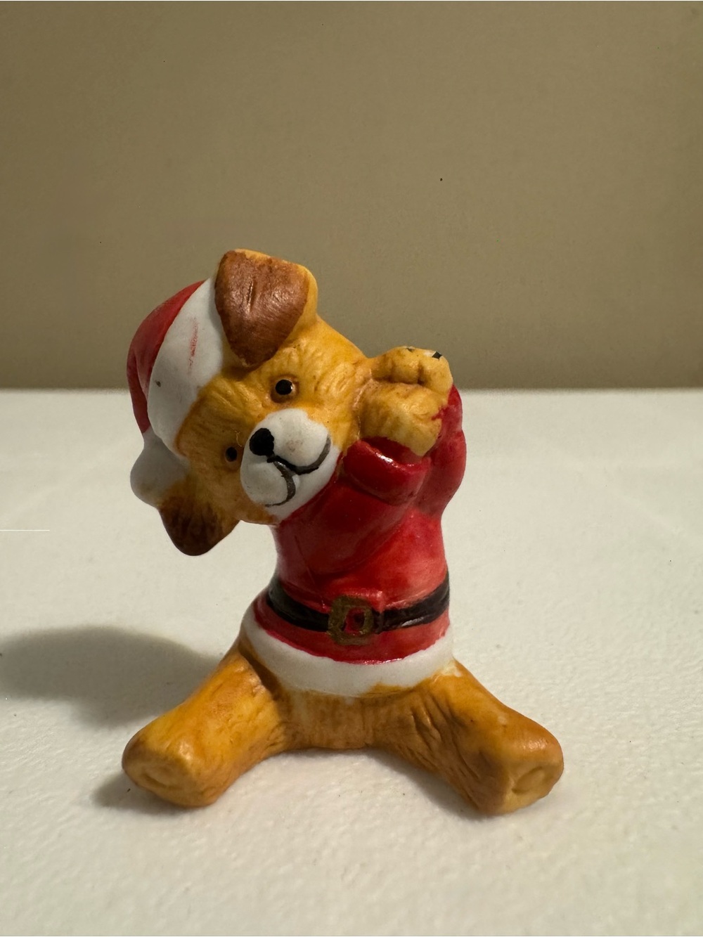 Vintage Christmas Tiny Santa Dog